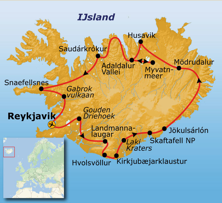 Route IJsland, 14 dagen