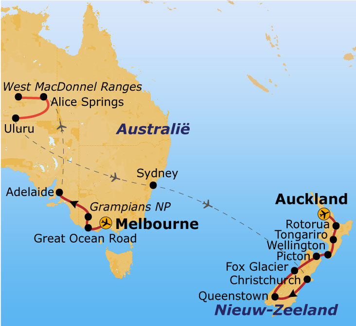 Route 2, Australië & Nieuw-Zeeland, 30 dagen