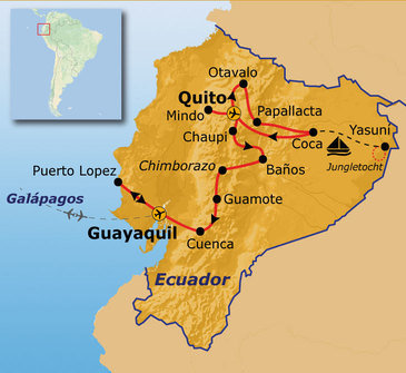 Route Ecuador, 22 dagen inclusief Yarina