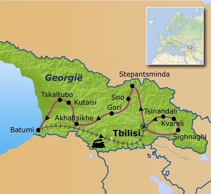 Route Georgië familiereis 2025