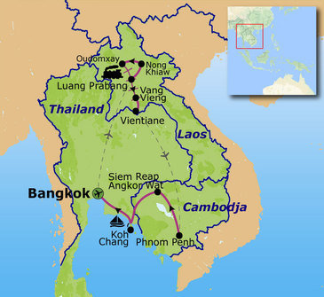 Route Thailand, Laos en Cambodja, 22 dagen