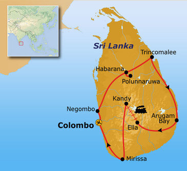 Route tot augustus: 22-35ers Sri Lanka route