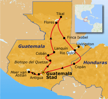 Route Guatemala en Honduras, 19 dagen