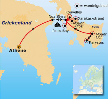 Route 8 daagse wandelvakantie Evia 2024