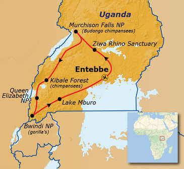 Route Uganda Wildlife, 19 dagen, 2025