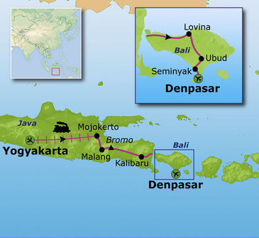 Route Java en Bali, 16 dagen