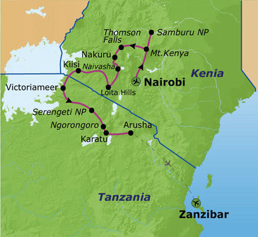 Route 2025. Kenia, Tanzania en Zanzibar, 23 dagen