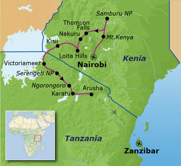 Route 2025. Kenia, Tanzania en Zanzibar, 23 dagen