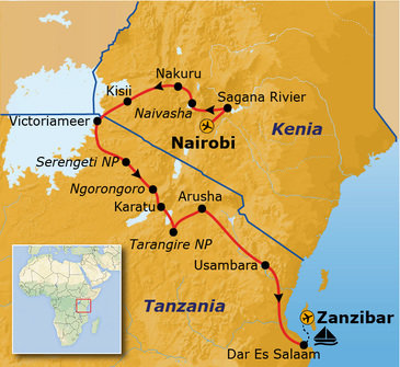 Route vanaf juni 2025: Kenia & Tanzania, 20 dagen