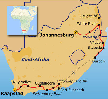 Route Zuid Afrika 