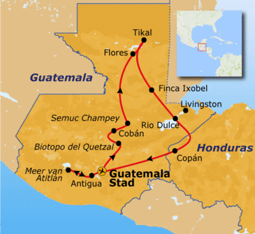 Route Guatemala en Honduras, 19 dagen