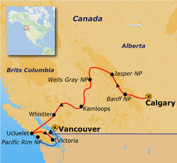 Route Canada Hotelreis, 15 dagen 