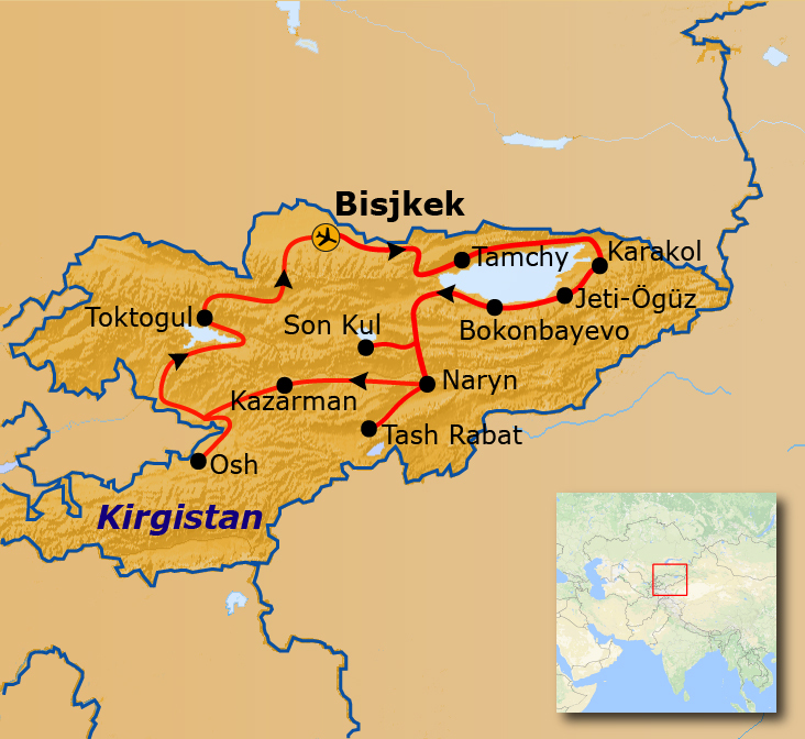 Route Kirgistan, 18 dagen