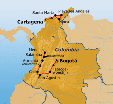 Route Colombia, 21 dagen 2025