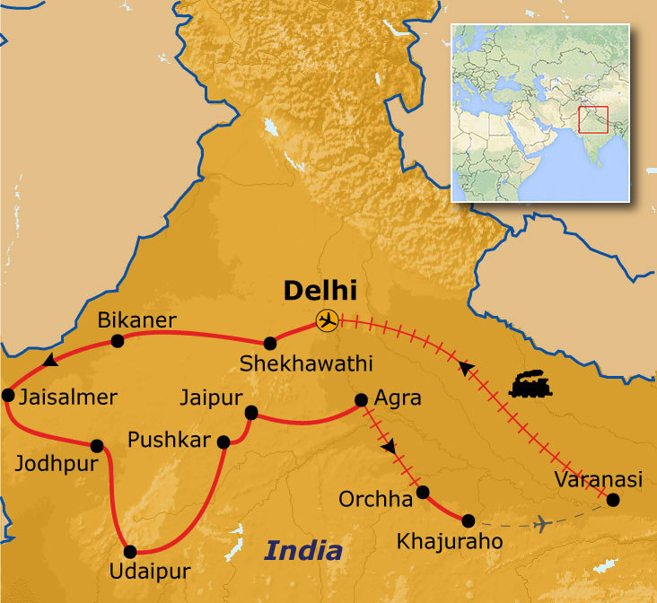 Route Noord-India Compleet, 23 dagen