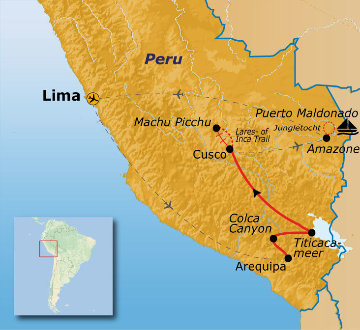 Route Peru inclusief Amazone, 24 dagen