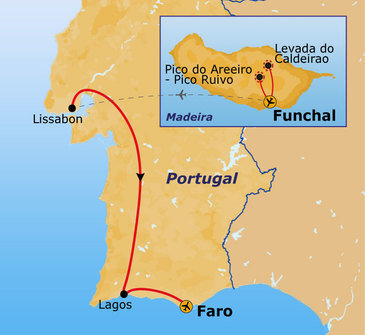 Route Madeira, Lissabon en lagos, 12 dagen