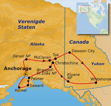 Route Alaska en Yukon, 25 dagen