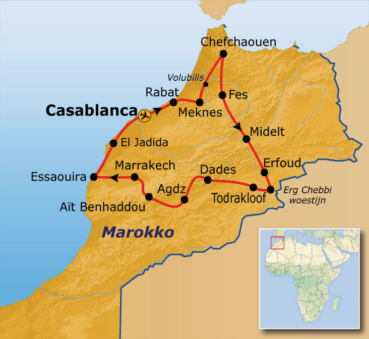 Route Marokko, 22 dagen