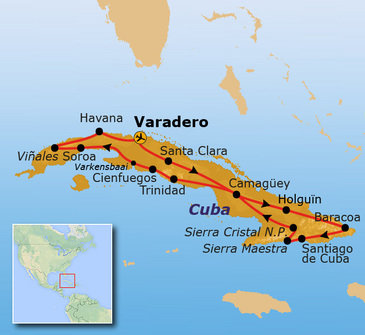 Reisroute Cuba 23 dagen