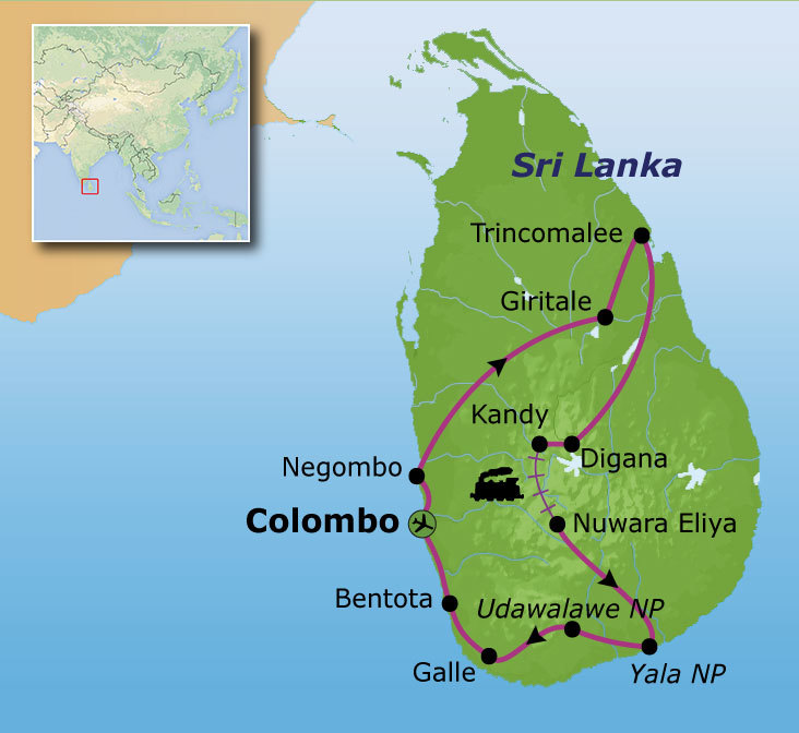 Route Sri Lanka en Malediven, 21 dagen