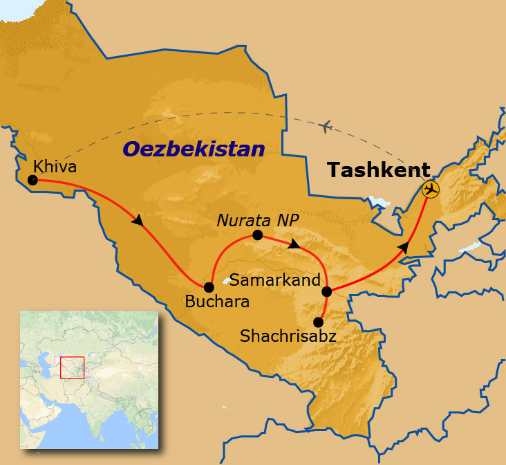 Route Oezbekistan, 14 dagen