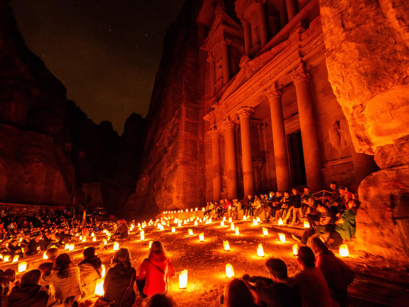 Rondreis Jordanië Petra by Night