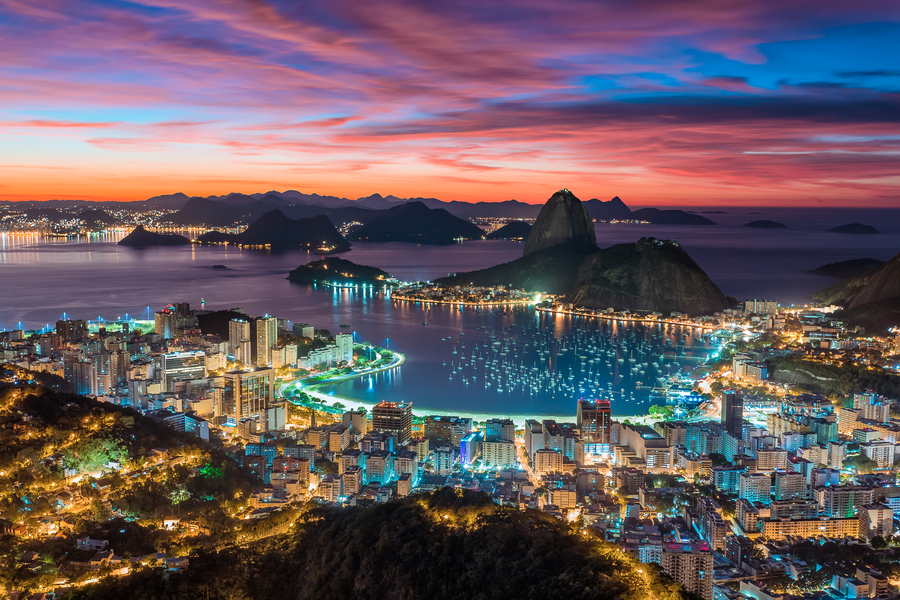 Rio de Janeiro in de nacht