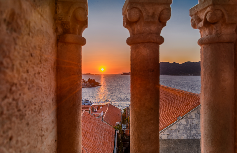 Korcula zonsondergang
