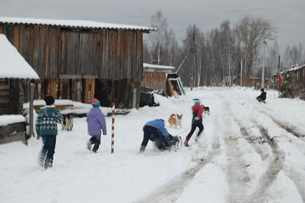Rusland, Kotkishevo, dorp, kinderen