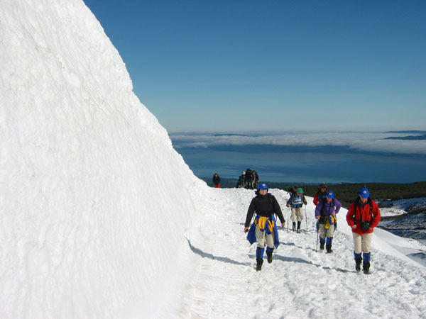 wandeling door sneeuw