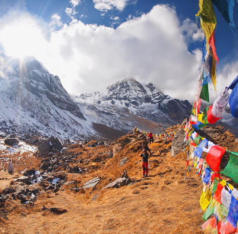 Rondreis Nepal Annapurna gebedsvlaggetjes